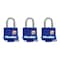 Master Lock Master Lock 1-5/16 in. H X 1 in. W Vinyl Covered Steel Double Locking Weather-Resistant Padlock, PK3 312TRI - alternate 1